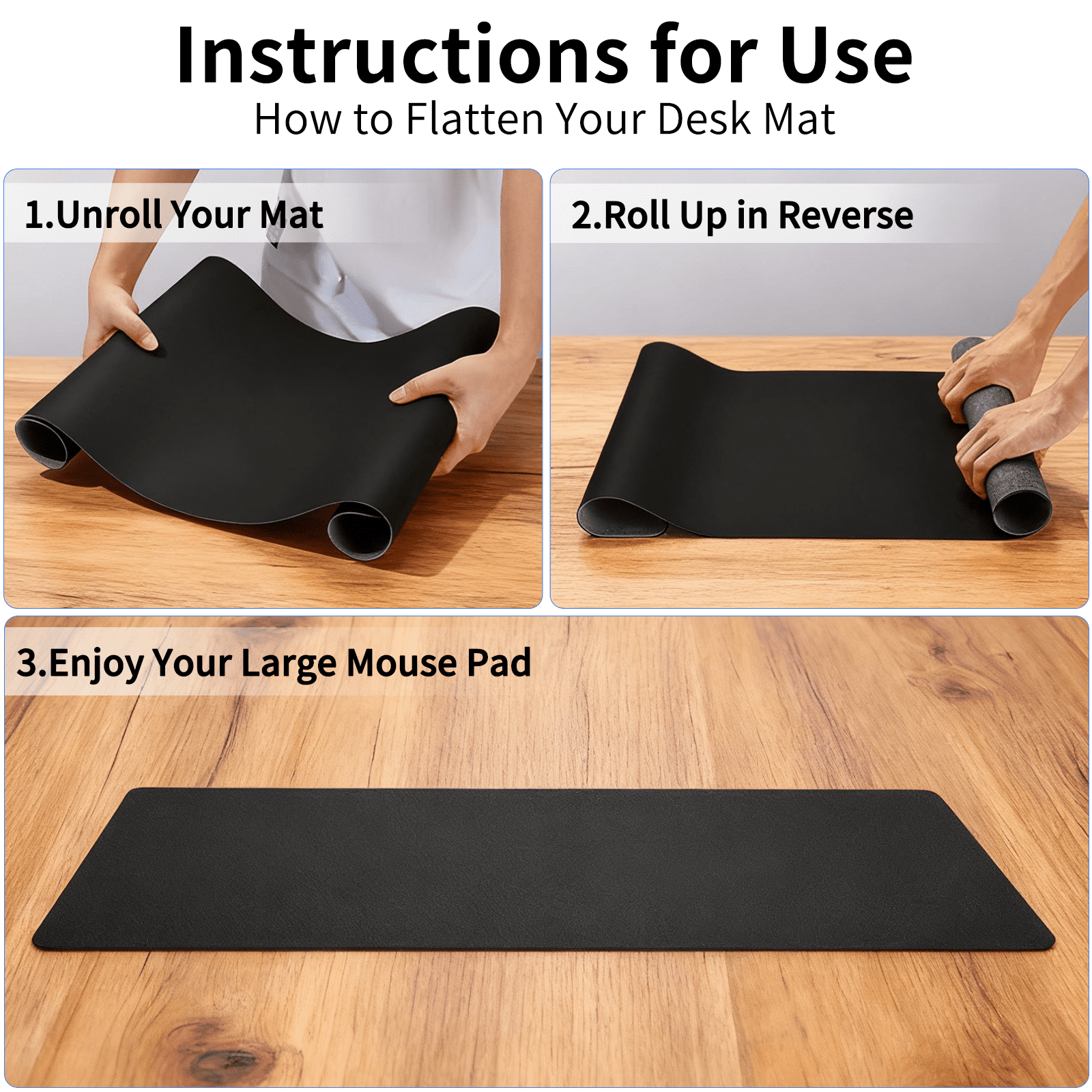 PU Leather Desk Pad, Non-Slip Waterproof Desk Mat, Large Office Mouse Pad, Full Coverage Desk&nbsp;Blotter&nbsp;Mat w... - Image 5