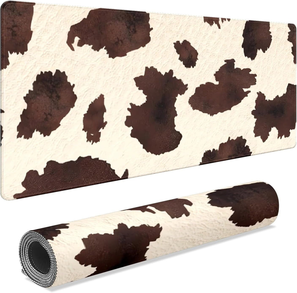 Brown Western Cow Print Desk Mat, Desk Accessory, Cute Workspace, Trendy Workspace, Trendy, 35.4x15.7in Large Gaming ... - Image 2