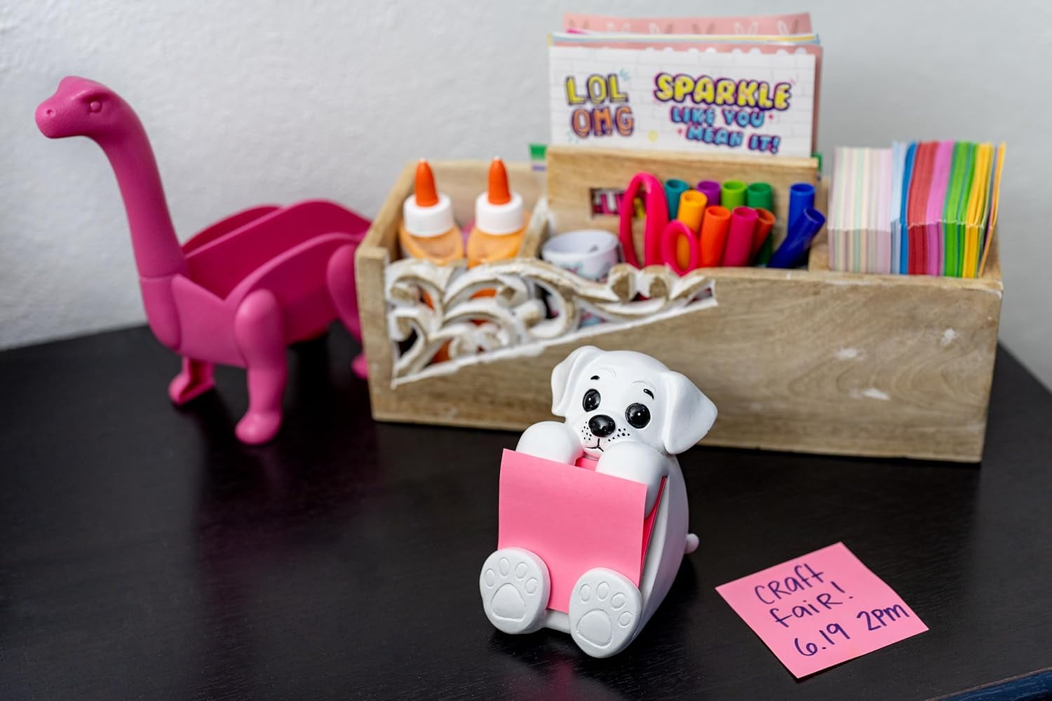 Resin Sticky Note Holder for Desk - Dog Note Dispenser 3"x3" - Office Decor & Accessories - Cute Desk Organizer - Image 6