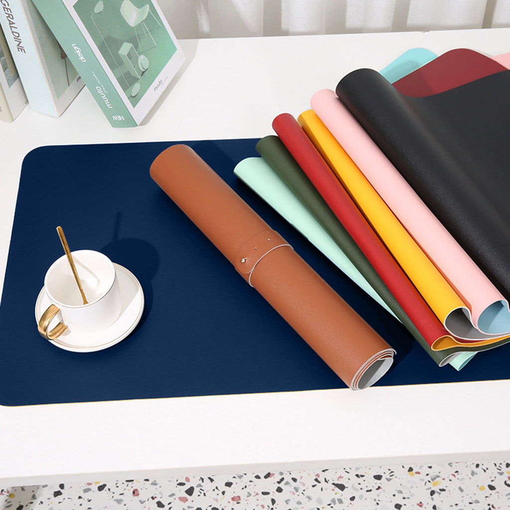 Leather Mouse Pad Large Computer Desk Pad Waterproof Student Writing Desk Pad, Silicone Meal Mat Flour Mat Student Dr... - Image 3