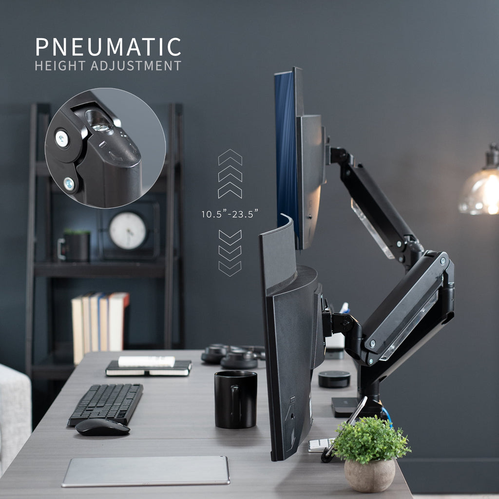 Dual Monitor Counterbalance Desk Mount Stand + USB, Fits Screens up to 38" - Image 6