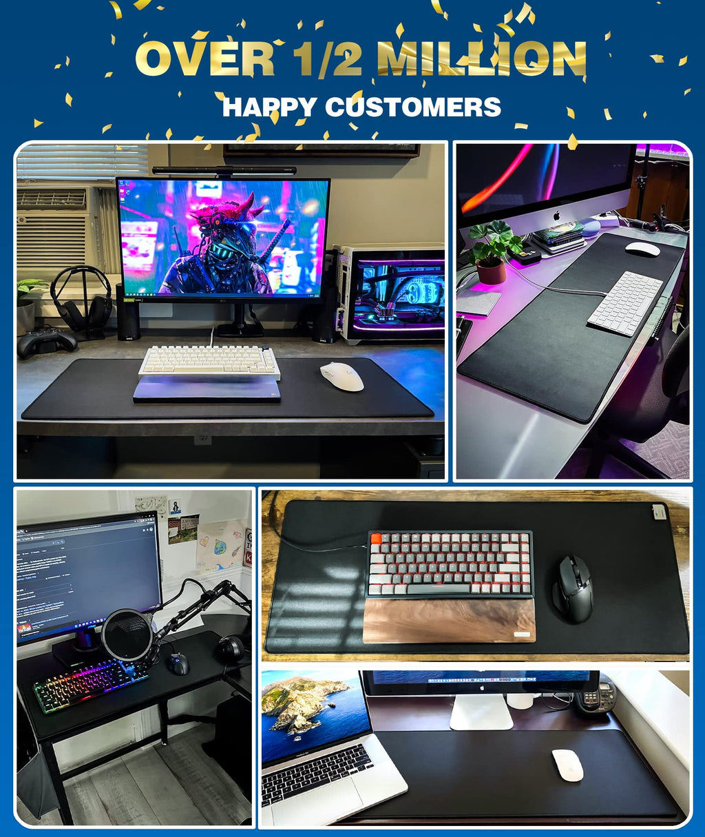 Large Gaming Mouse Pad Desk Mat, Superior Micro-Weave Cloth for Precise Mouse Control, Non-Slip Rubber Base, Stitched... - Image 6