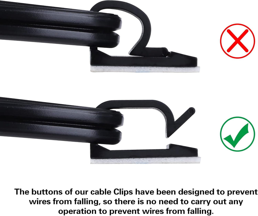 120 Pcs Adhesive Cable Wire Clips, Cable Staples Outdoor Cable Management Wire Organizer Cord Holder for Under Desk, ... - Image 4