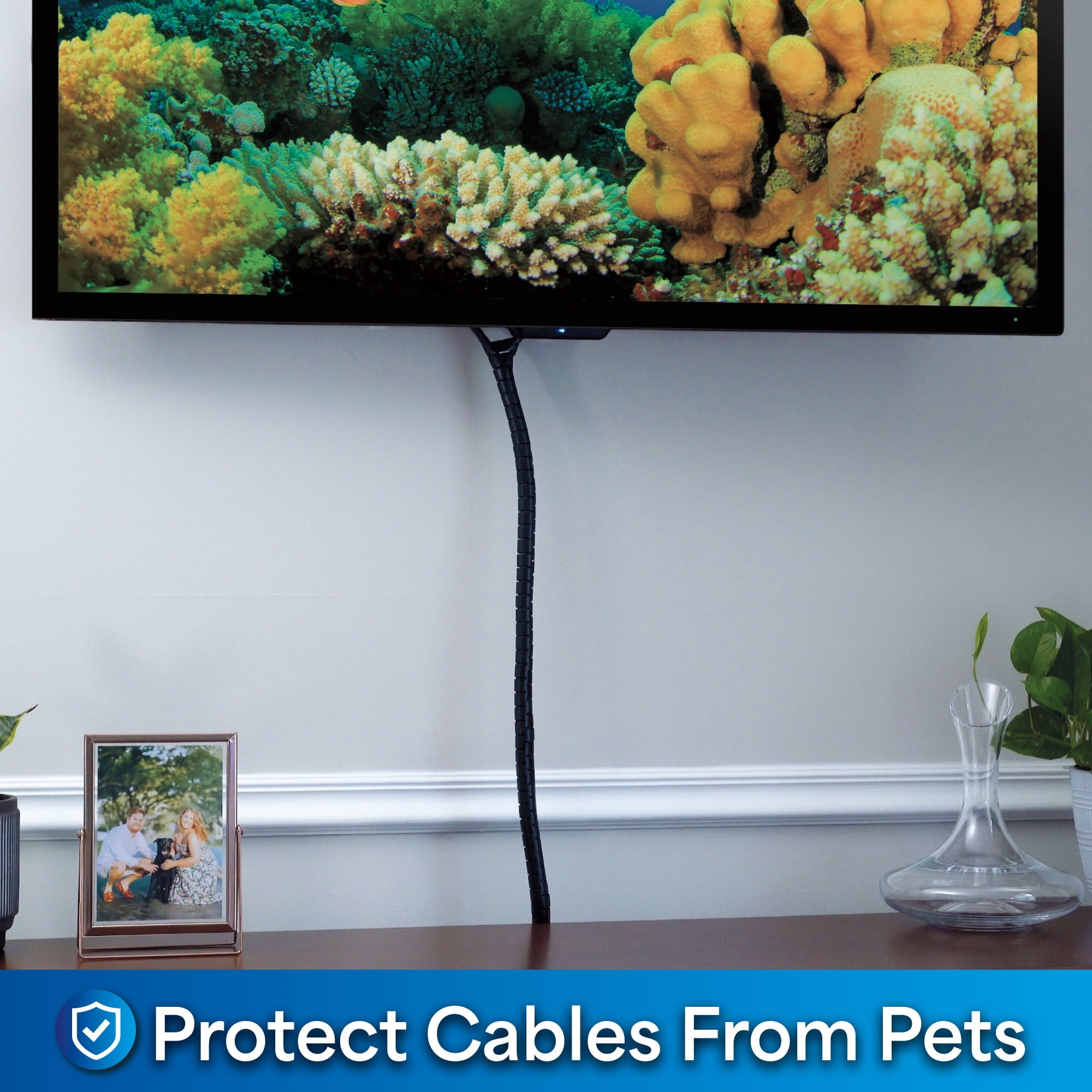 Cable Keeper Cord Organizer, 10-Foot Adjustable Cord Cover, TV & Computer Cord Organizer - Image 5