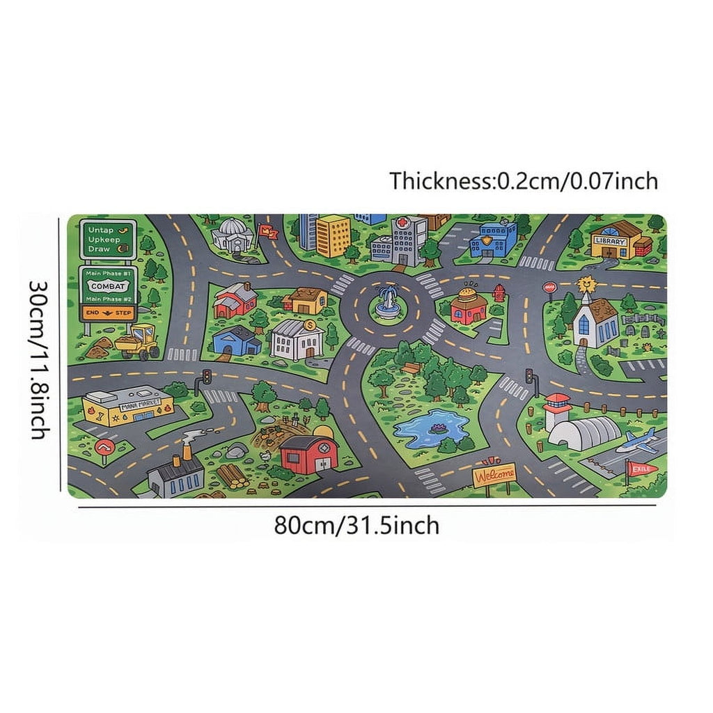 Cartoon City Street Large Mouse Pad - Ultra-Smooth Desk Mat with Stitched Edges, Non-Slip Waterproof Rubber Base, 31.... - Image 4