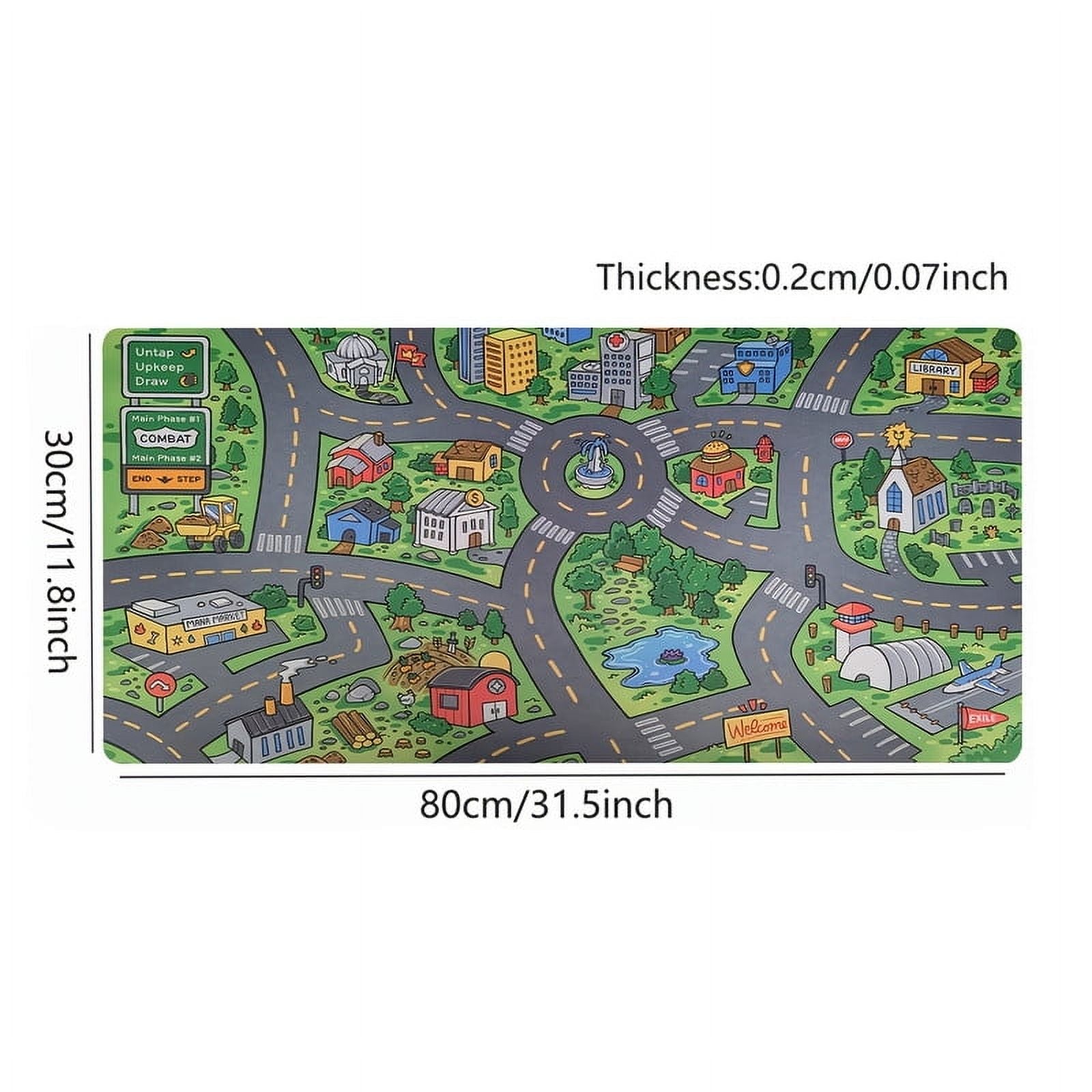Cartoon City Street Large Mouse Pad - Ultra-Smooth Desk Mat with Stitched Edges, Non-Slip Waterproof Rubber Base, 31.... - Image 4