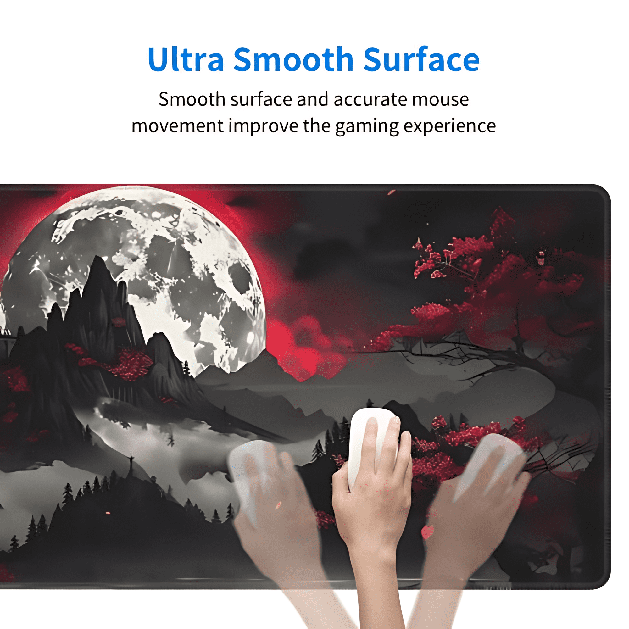 AIOE Extended Gaming Mouse Pad, Large Mouse Mat 3 mm Nature Rubber Base Mousepad with Stitched Edges, Non-Slip Desk Mat for Office Home Grea - Image 4