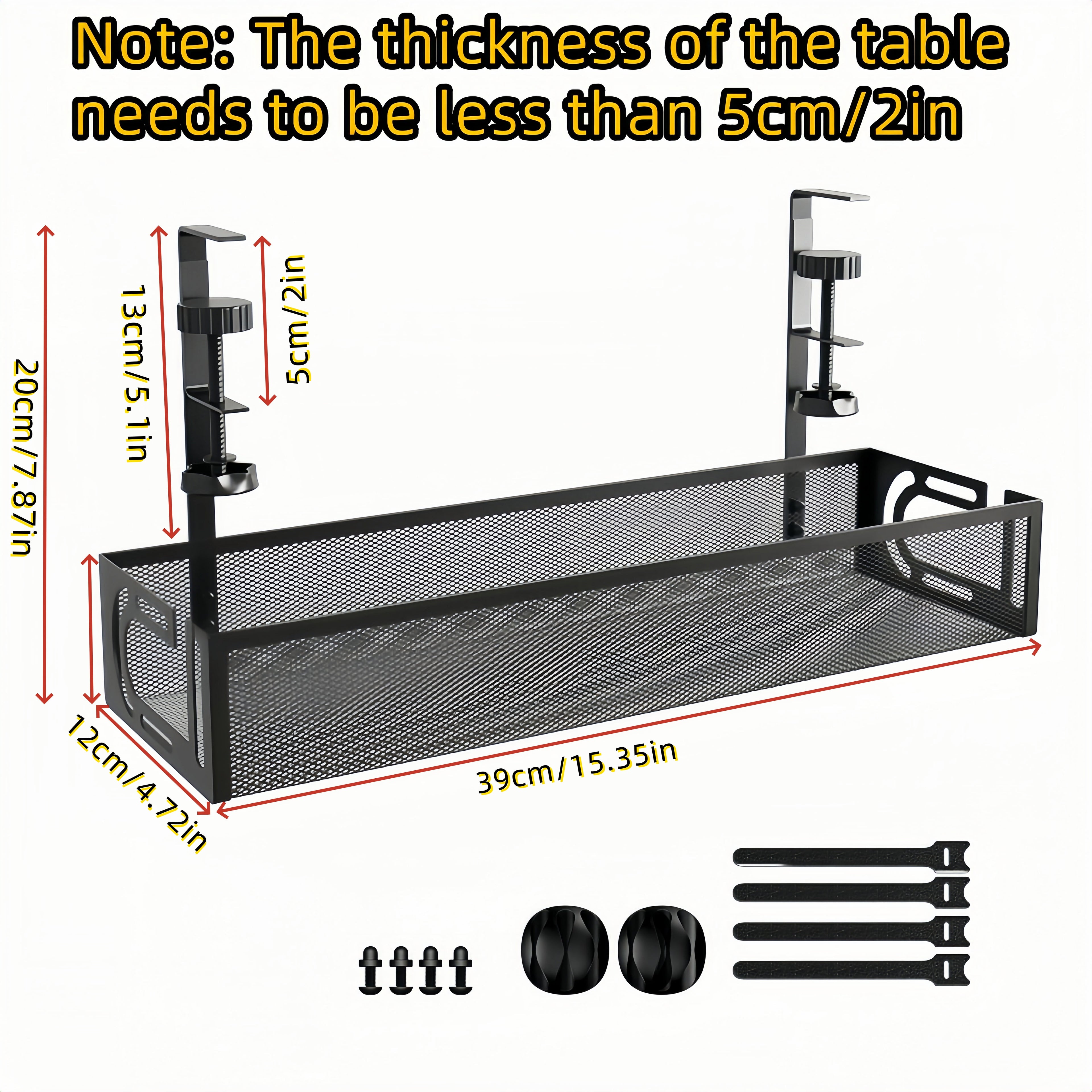Management Tray - Management Organizers Holder, Management , No Drill to Raceway, Storage for Office, Kitchens, Home - Image 2