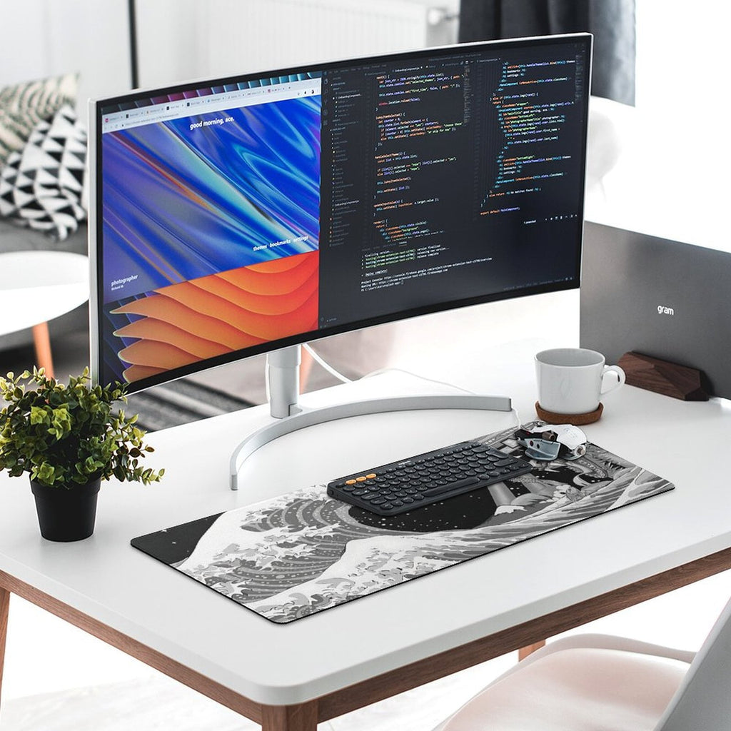 Gaming Mouse Pad Waves Sea Dragon Mouse Pad 31.5x11.8 Inch, Extended XL Computer Desk Mat Waterproof Non-Slip Long De... - Image 6