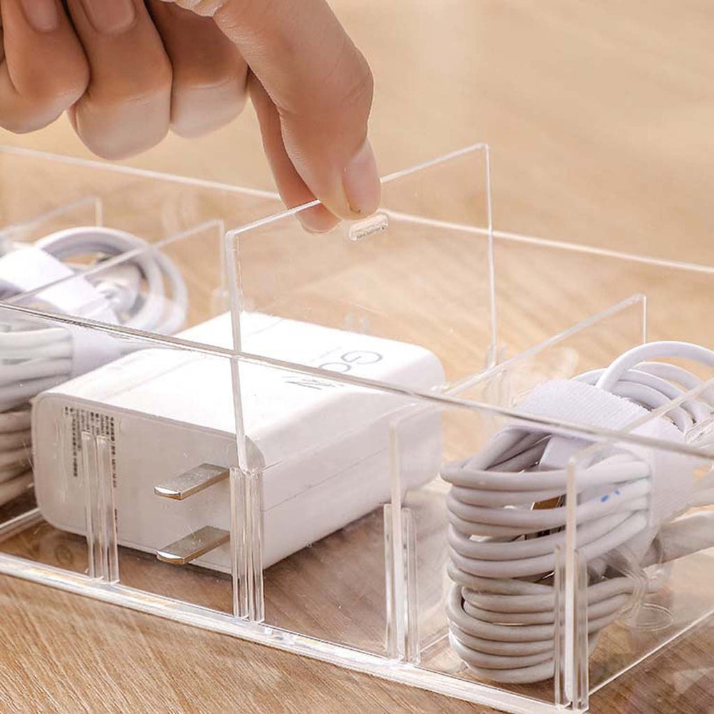 Box with Divider Compartments for Chargers and Cords 27.2x6.6x18.1cm Home (Multicolor) - Image 6