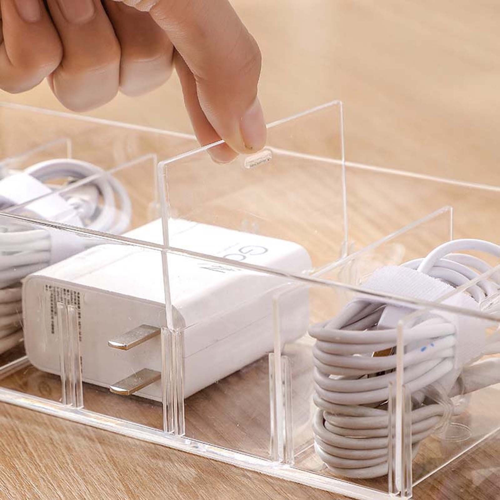 Box with Divider Compartments for Chargers and Cords 27.2x6.6x18.1cm Home (Multicolor) - Image 6