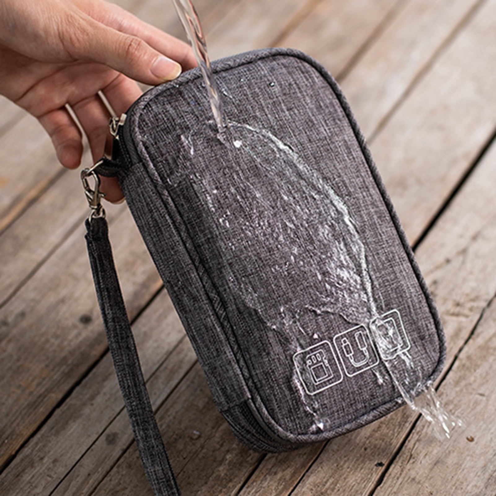 Waterproof Cable Organizer Bag Undeformable Polyester Tech Cord Storage Pouch Electronics Accessories Cable Organiz - Image 4