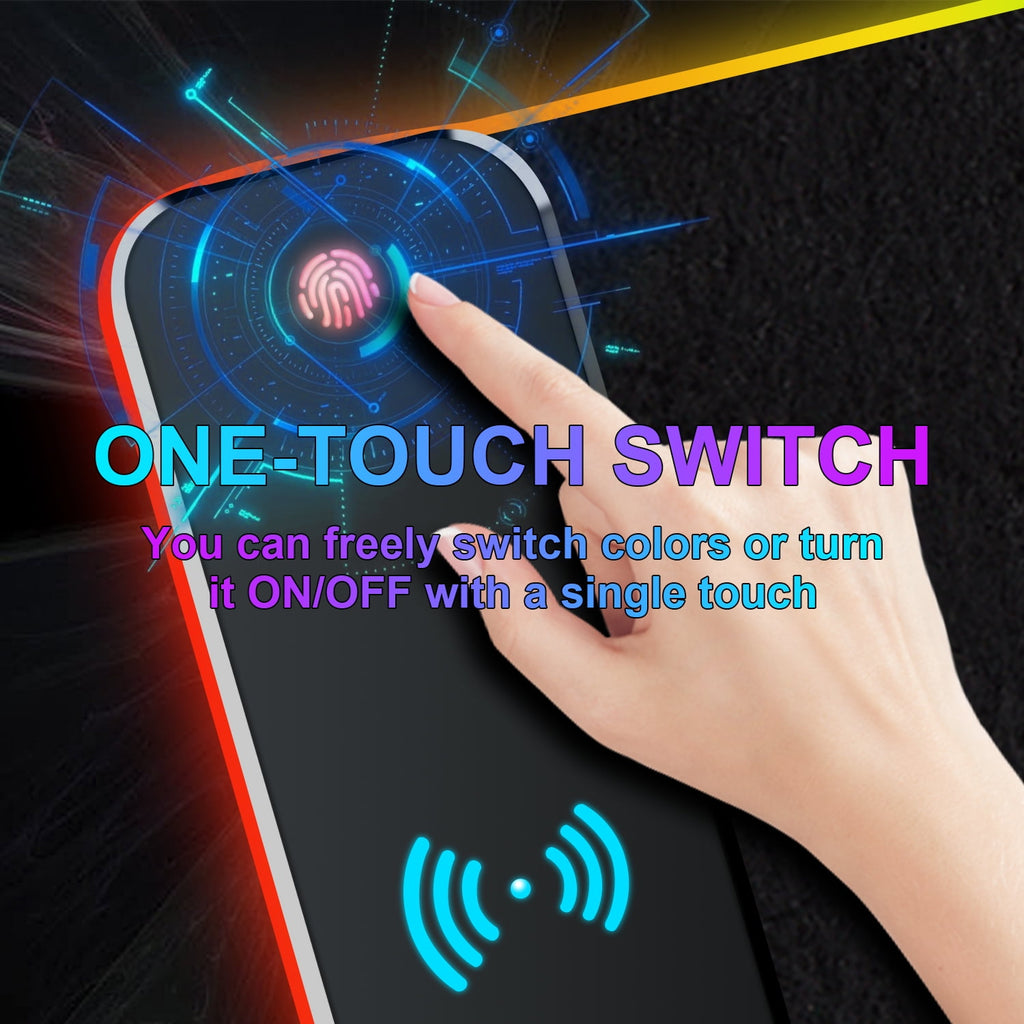 RGB 15W Large Keyboard Pad Wireless Charger Gaming Mouse Pad, Desk Mat with 10 Light Modes, Keyboard Pad with Non-Sli... - Image 6