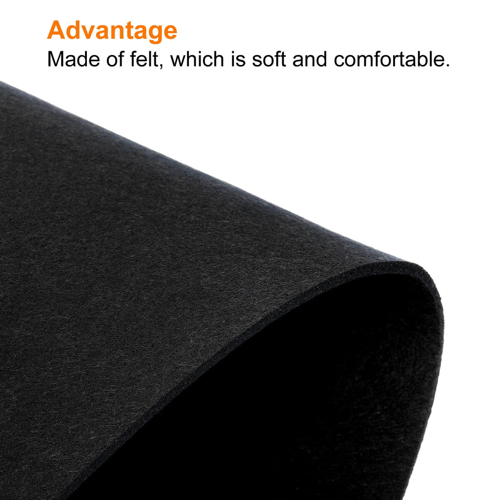 28"x13" Desk Mat Protector, Felt Dual Side Mouse Pad Writing Mat for Office Home, Black - Image 3