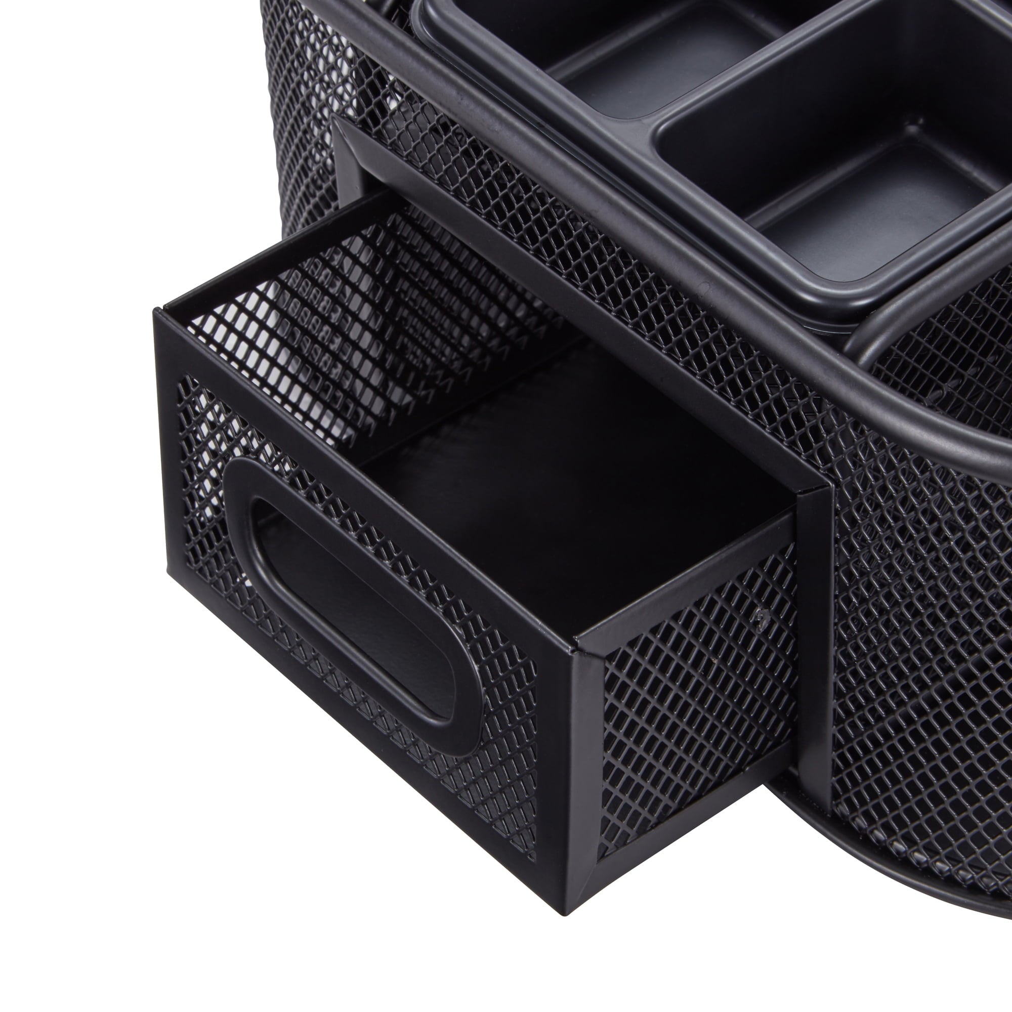 Metal Mesh Desktop Organizer, 8 Compartments, Black - Image 4