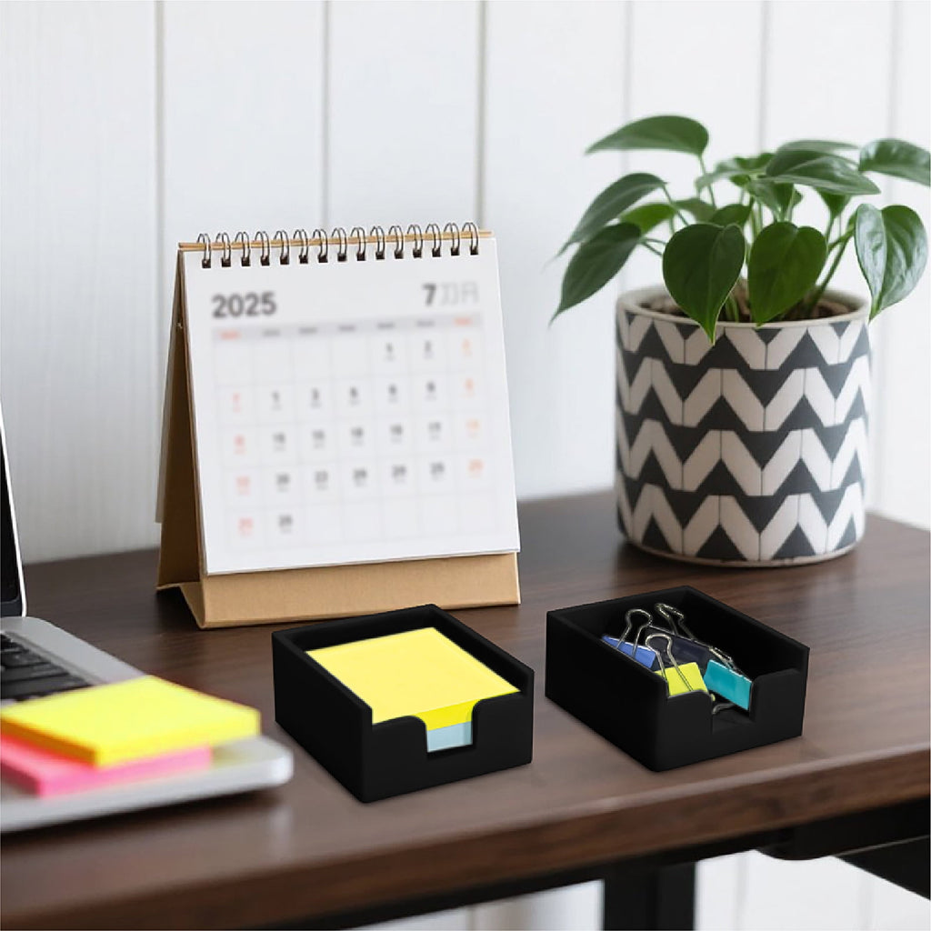 2-Pack Pure Silicone Sticky Note Holder Set - Durable, Non-Slip Black Desk Organizer for Home & Office - Image 2