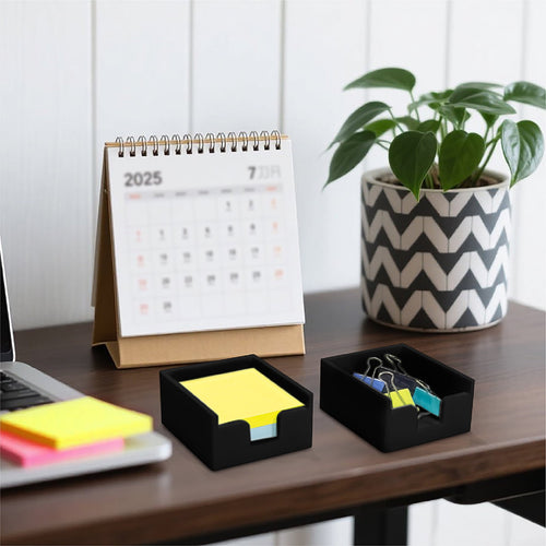 2-Pack Pure Silicone Sticky Note Holder Set - Durable, Non-Slip Black Desk Organizer for Home & Office - Image 2