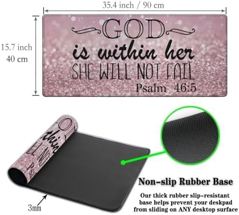 Gaming Mouse Pad Pink Desk Pad, XXL Mouse Pads Desk Decor for Girls Keyboard Pad, Oversized Mouse Pad Non-Slip Rubber... - Image 6