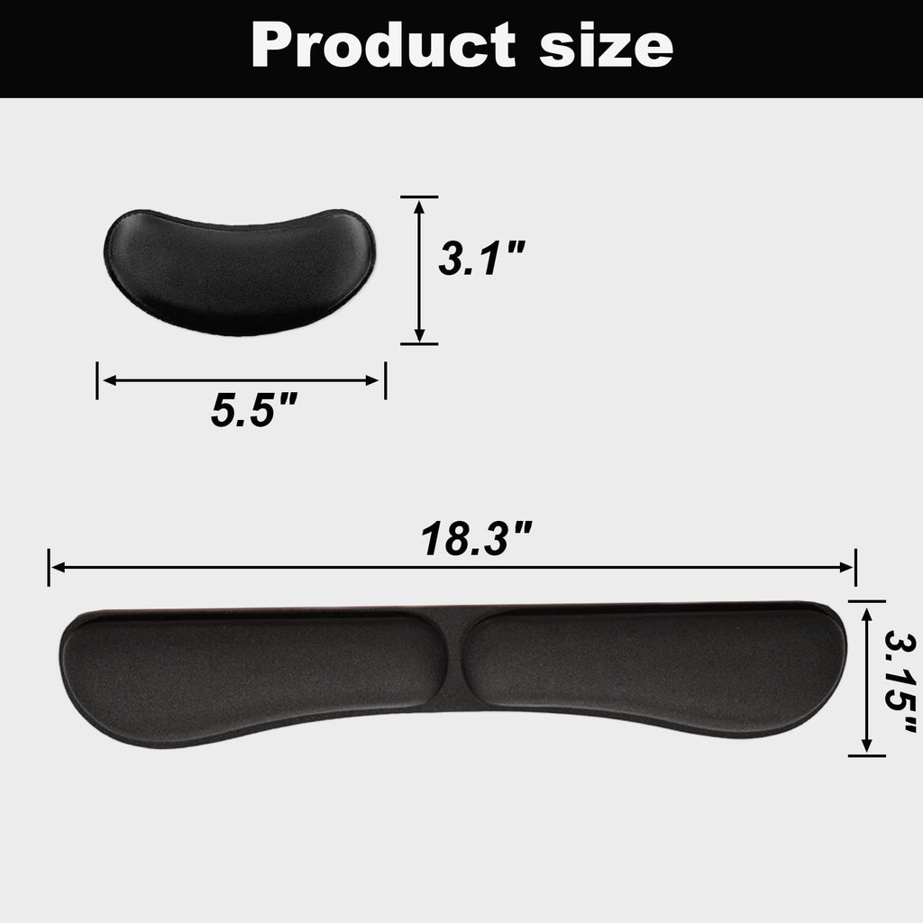 Memory Foam Keyboard Wrist Rest Set, Desk Pads Support Hand and Arm, Ergonomic Keyboard Mouse Wrist Support for Typin... - Image 2