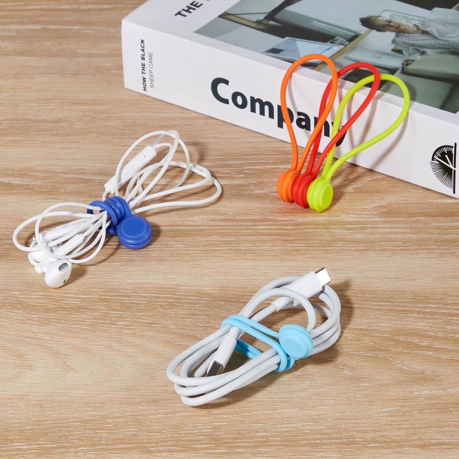 Magnetic Cable Ties 10 PCS Reusable Cable Organizers Earbuds Cords USB Cable Manager Keeper Wrap Ties Straps Bookmark... - Image 5