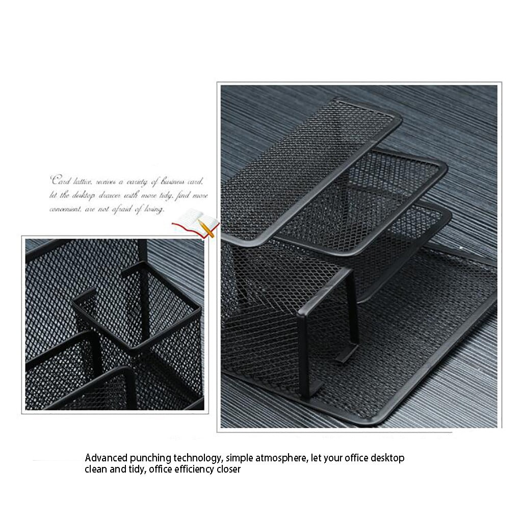 Metal Letter Magazine Home Tray Folder Slots Filing Envelope Black Holder Paper Document top Countertop Cell Mesh Sor... - Image 6