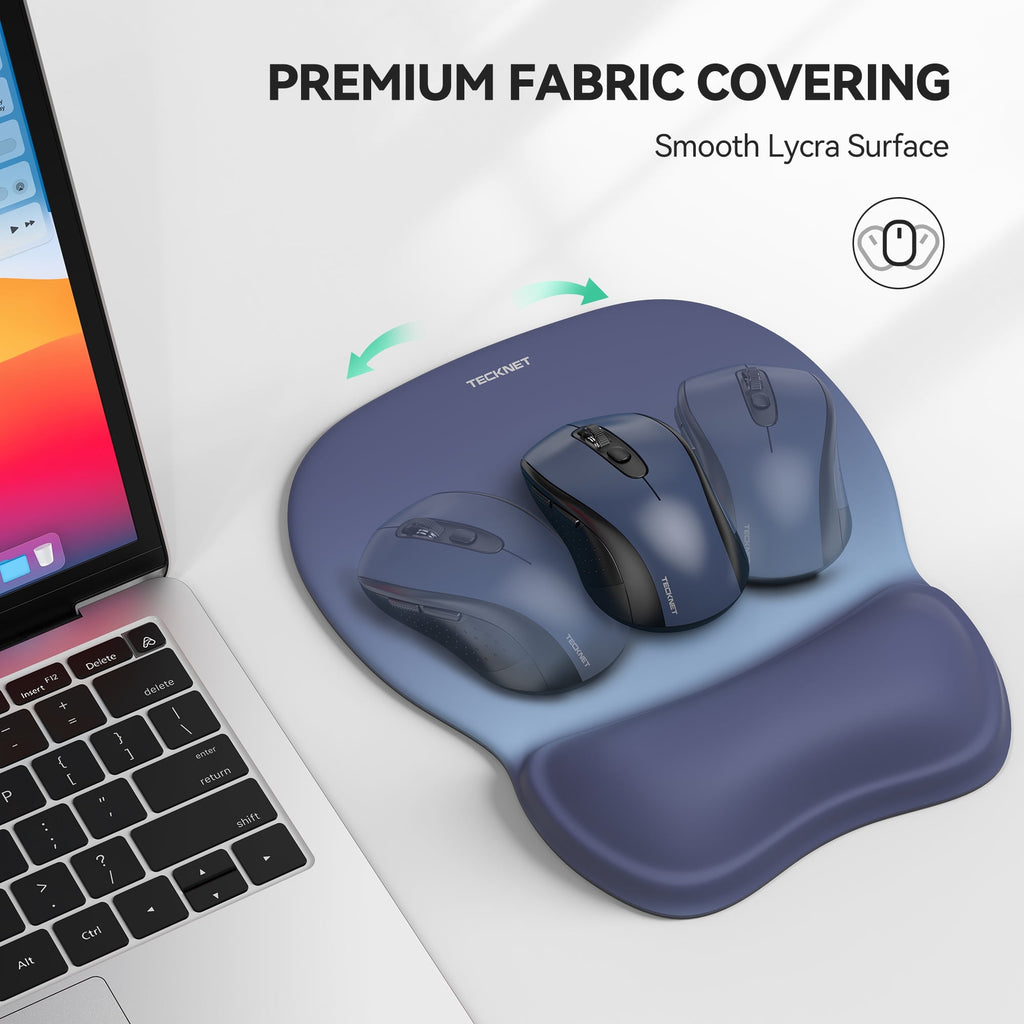 TECKNET Gel Mouse Pad with Wrist Rest, Ergonomic Office Mousepad with Wrist Support - Non-Slip & Smooth Surface Comfortable Desk Accessories - Image 3