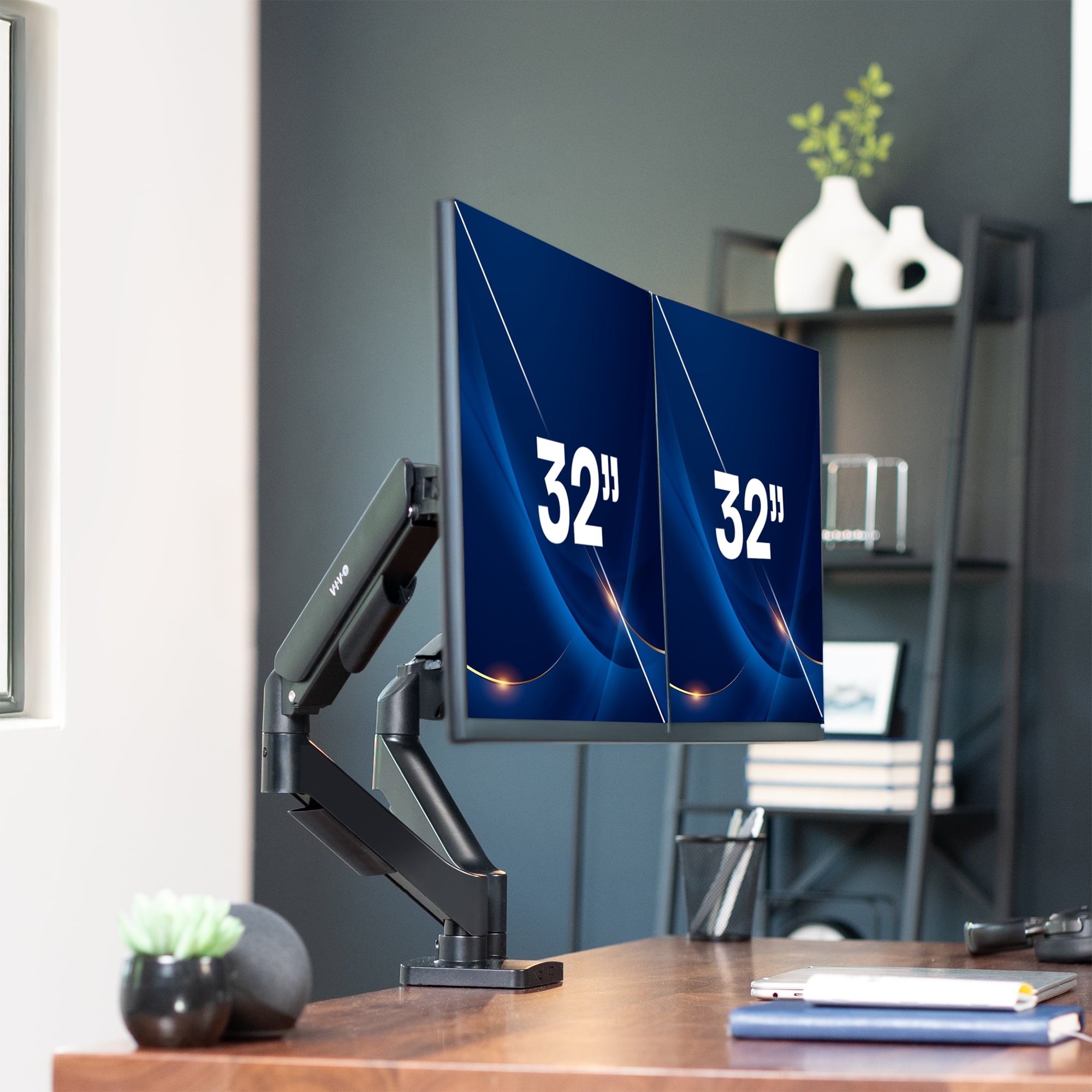 Dual Monitor Mechanical Spring Desk Mount Stand | Fits Screens up to 32" - Image 2