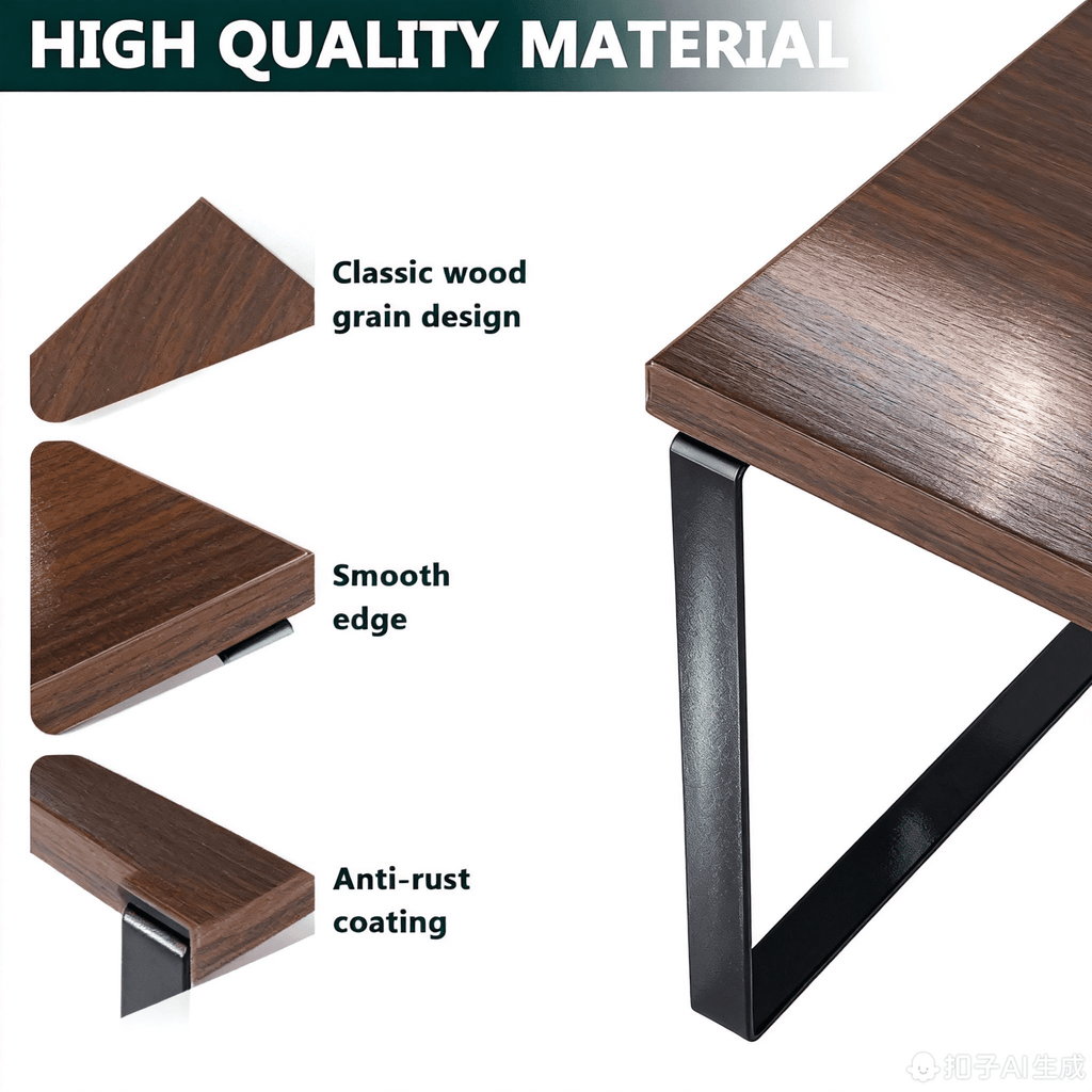 1 Pack Monitor Stand Riser, Wood Desk Storage Organizer for Office Laptop, Computer, Antique Brown - Image 3