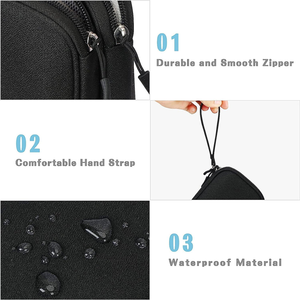 Black Travel Cable Organizer Bag Electronic Organizer Pouch Bag Electronic for Cable, Cord, Charger Accessories Doubl... - Image 6