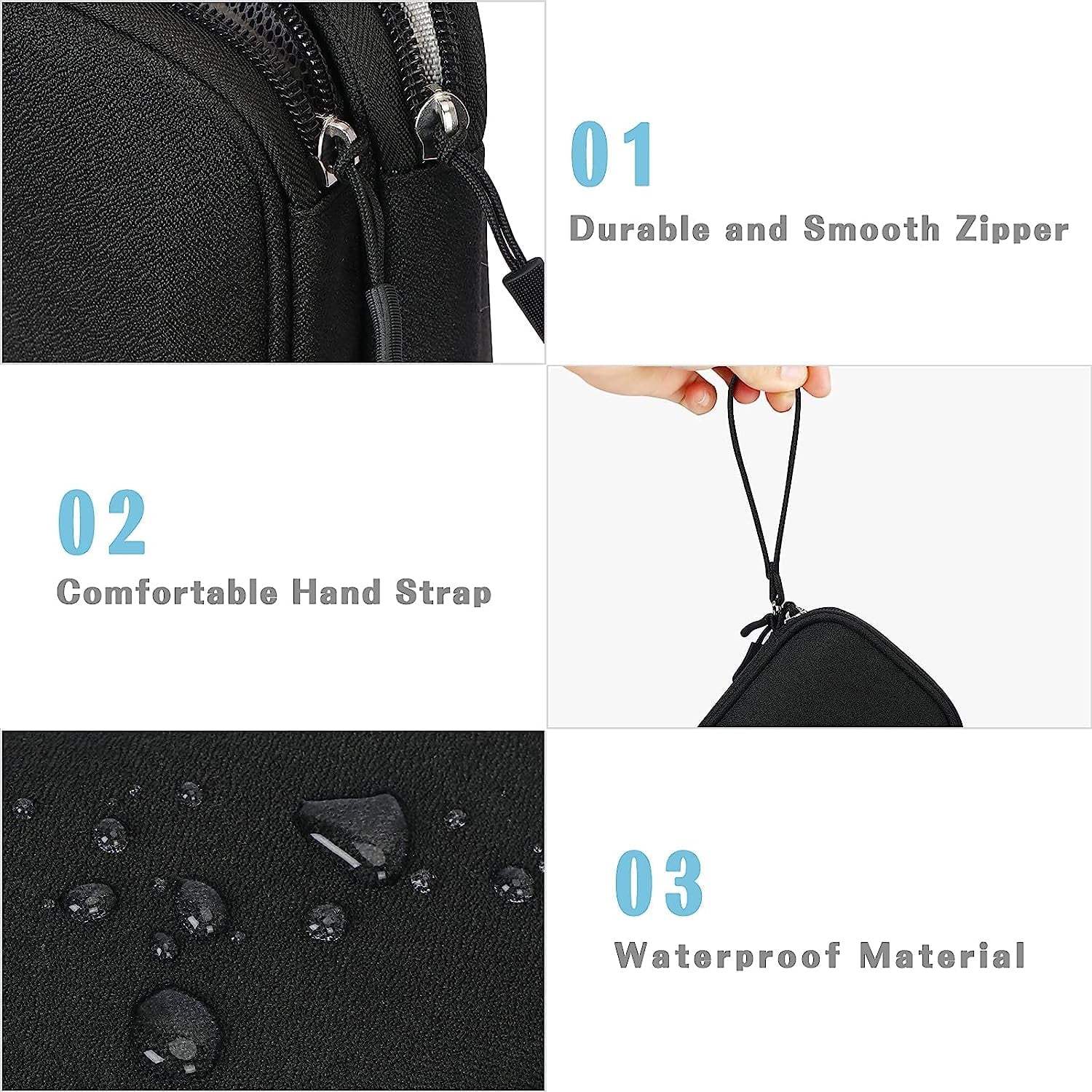 Black Travel Cable Organizer Bag Electronic Organizer Pouch Bag Electronic for Cable, Cord, Charger Accessories Doubl... - Image 6