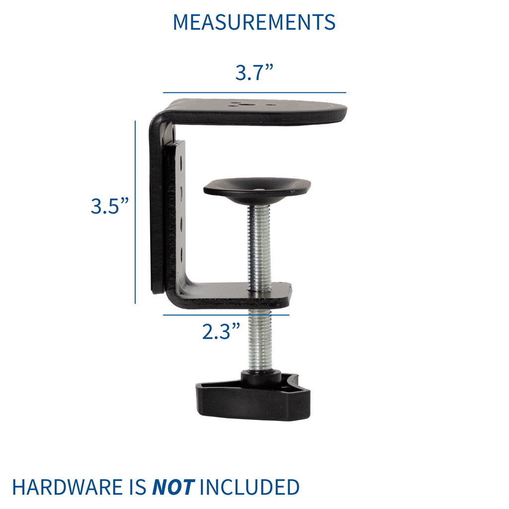 Black Heavy Duty Desk Clamp for Monitor Mount Stand | Sturdy 4 Inch C-clamp - Image 2