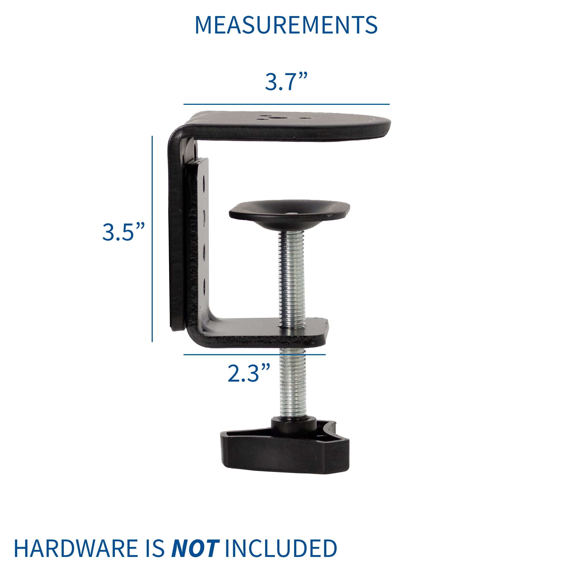 Black Heavy Duty Desk Clamp for Monitor Mount Stand | Sturdy 4 Inch C-clamp - Image 2