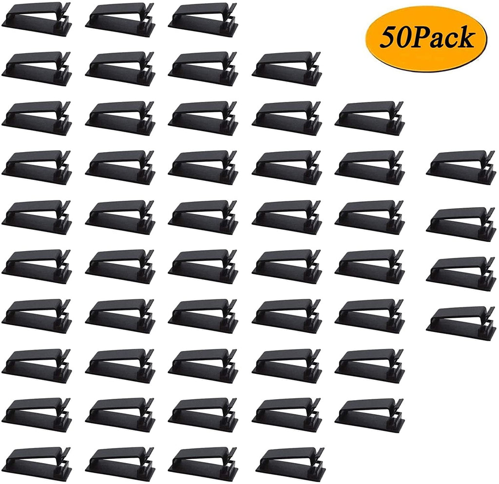 50 Pack Self Adhesive Cable Management Clips,Cable Organizers Wire Clips Cord Holder for PC Laptop Ethernet Cable Des... - Image 5