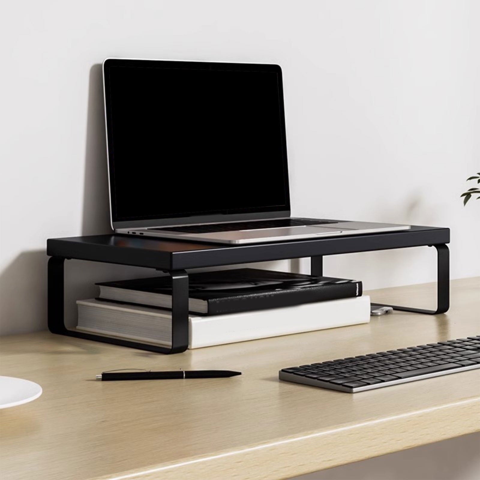 for Desk with Storage Shelf, Wood Desktop Organizer for Home Office, Computer for Laptop, Raised Shelf for Computer S... - Image 6