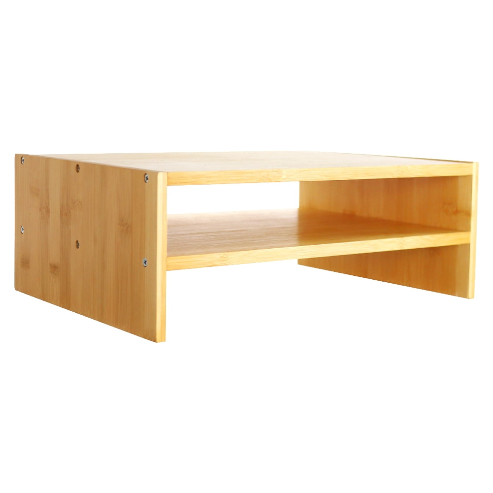 2-Tier Bamboo Monitor Riser Stand Desk Laptop Stand for Workstation Home Office Computer Laptop Printer Stand Natural... - Image 6
