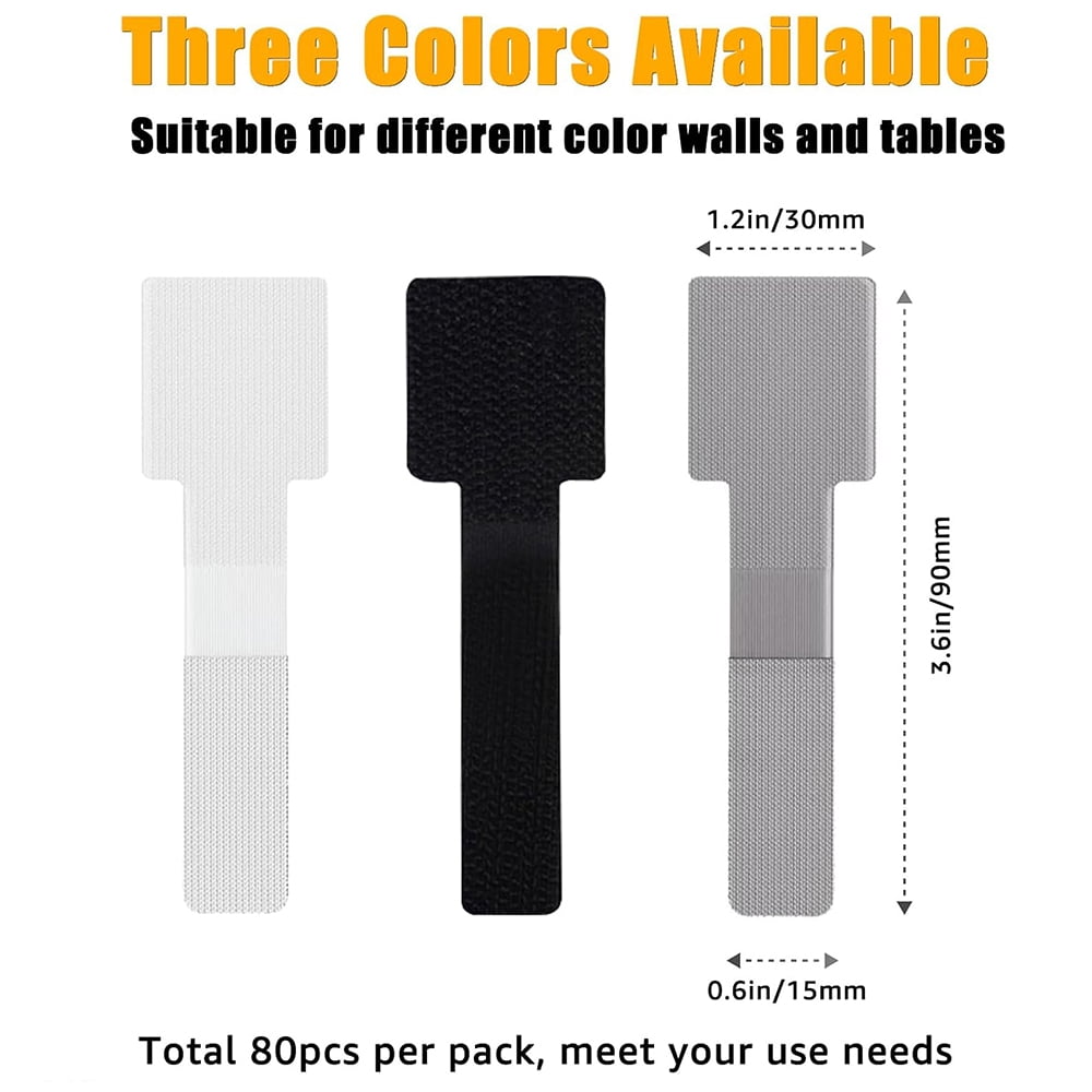 and Loop Cable Straps, Cable Management Under Desk, Self Adhesive Cable Ties, Reusable Wire Organizers for Cords, Adj... - Image 5