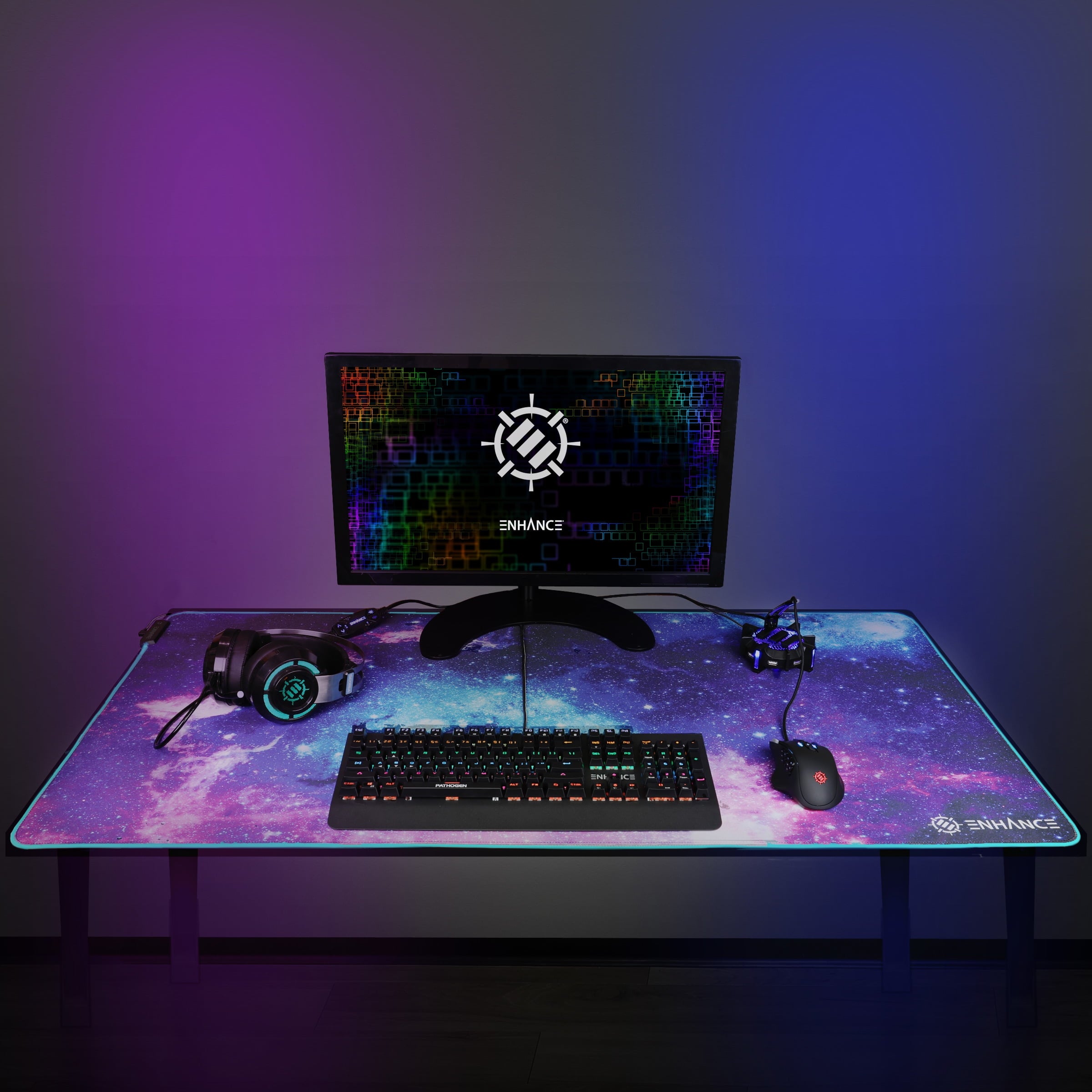 ENHANCE XXXL LED Computer Desk Mat - Illuminated 3XL Large Mouse Mat (48x24 Mouse Pad) Gaming Mouse Pad , Extended Table Desk Pad with Smoot - Image 4
