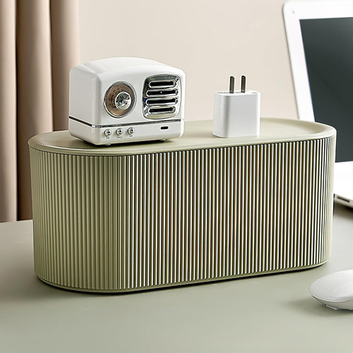 1 Pack Large Cable Management Box – Wooden Style Cord Organizer and Cover for TV Wires, Computer, Router, USB Hub and...