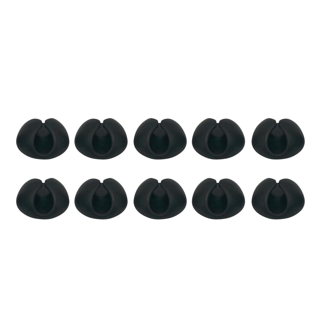 10 Pack Hardware Cable Organizer Cord Management System, Multipurpose Cable Clips, Desktop Cable Organizer, Black