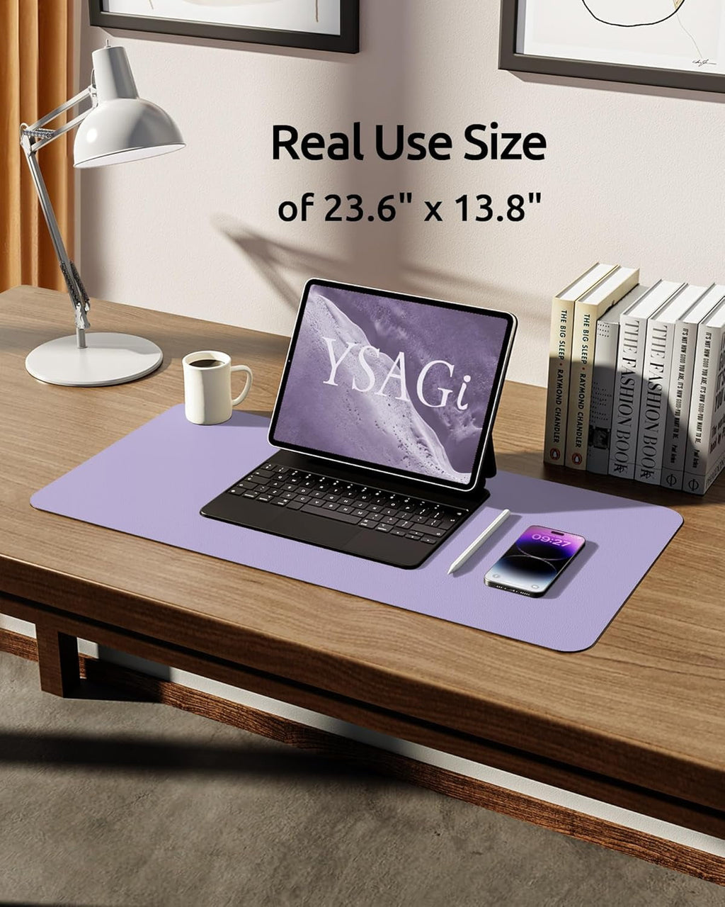 23.6" x 13.8" Leather Desk Pad Protector, Office Desk Mat, Large Mouse Pad, Non-Slip PU Leather Desk Blotter, Laptop Desk Pad, Waterproof De - Image 5