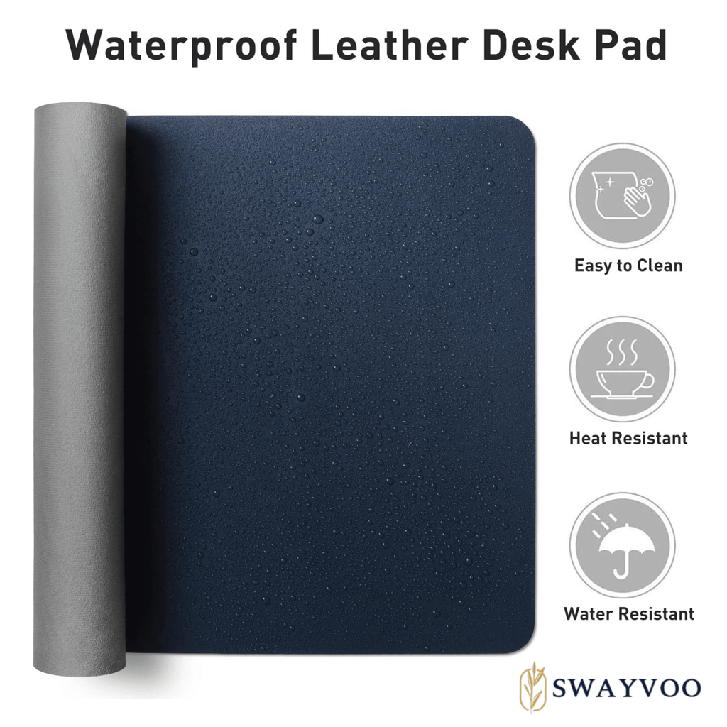 Desk Pad Protector, 31.5" × 15.7" PU Leather Mouse Pad, Office Desk Mat, Non-Slip Desk Blotter, Waterproof Laptop Wri... - Image 6