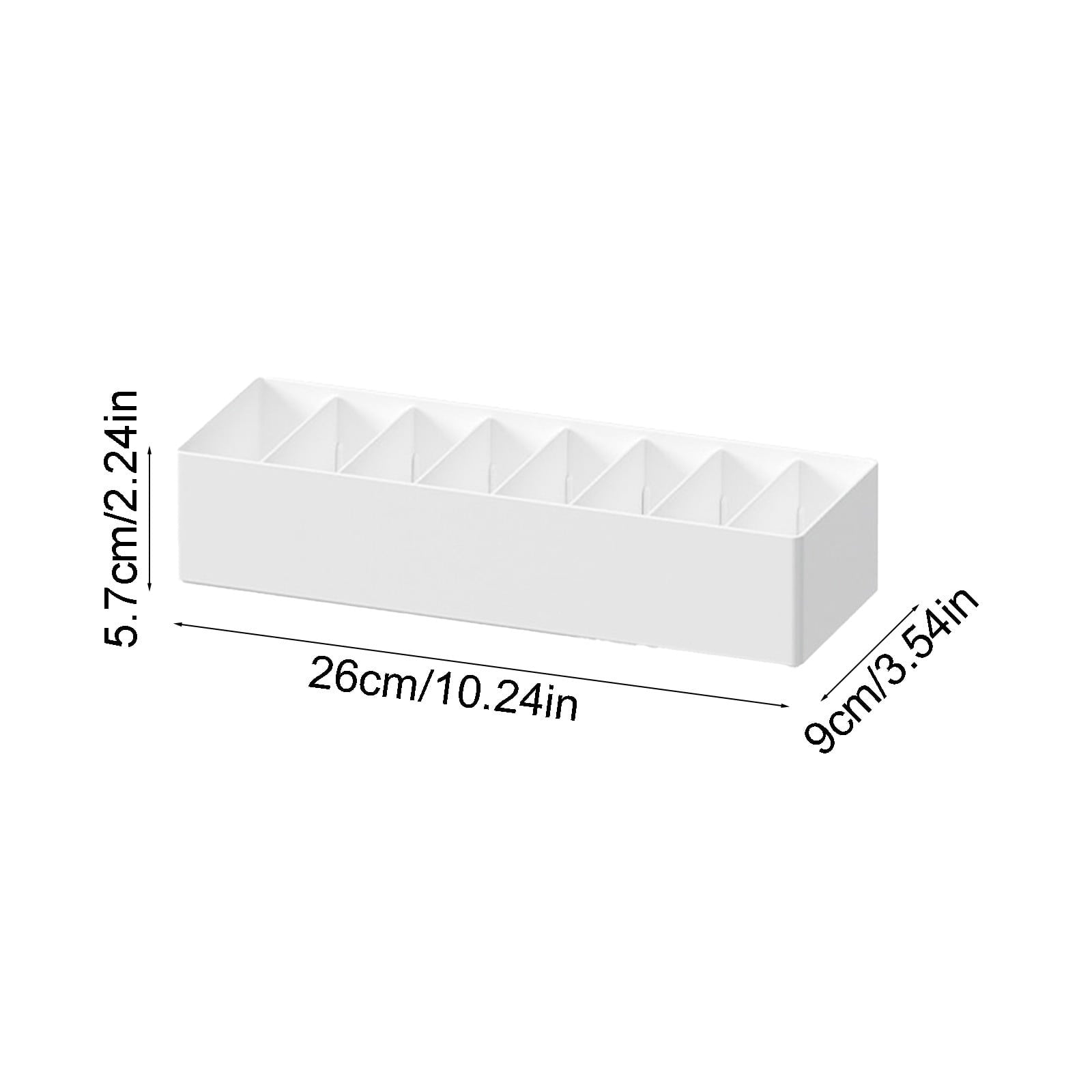 Box: Adjustable Compartments, White Plastic, 10.24x3.54x2.24in, for Chargers, Headphones & Accessories - Drawer or De... - Image 3
