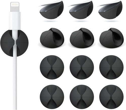 12 Pack Cable Clips, Znben Cable Holder for Desk Cord Organizer Adhesive Cord Management Charger Wire Holder Clips fo...