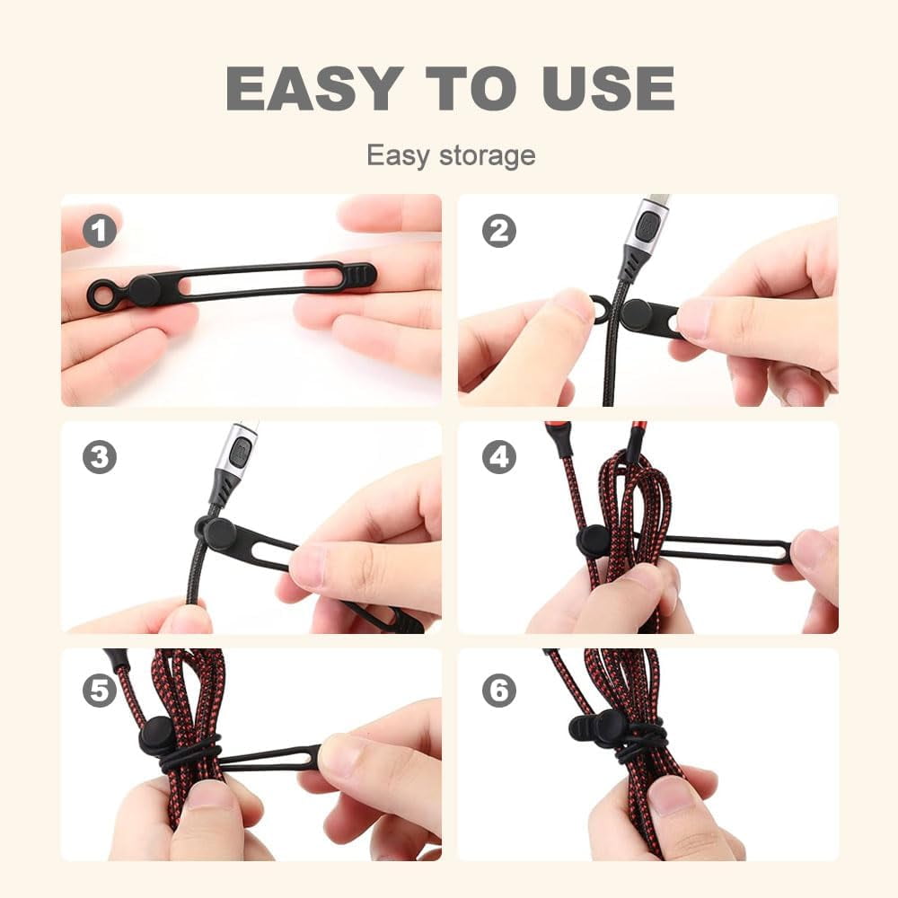 Data Cable Organizer, 2025 New Silicone Cable Ties Reusable Cable Management Organizer for Bundling and Fastening Cab... - Image 2