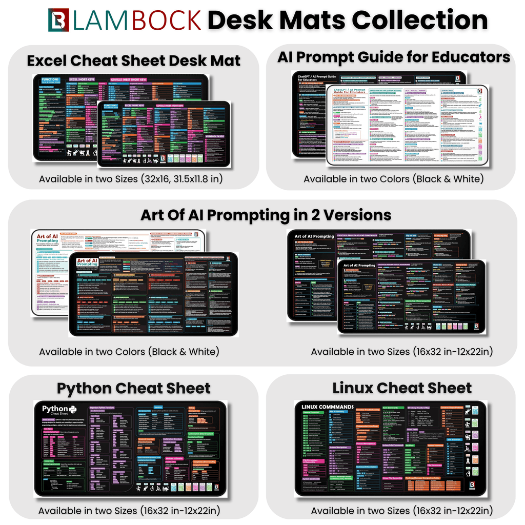 AI Prompts Cheat Sheet Desk Mat New Version Chat GPT Frameworks Smart Desk Pad | Large Mat for Keyboard and Mouse | ChatGPT Prompts Mouse Pa - Image 3