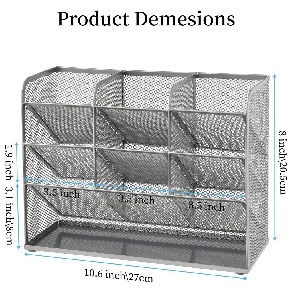 Mesh Desk Organizer, Multi-Functional Pen Holder, Pen Organizer for desk, Desktop Stationary Organizer - Image 2