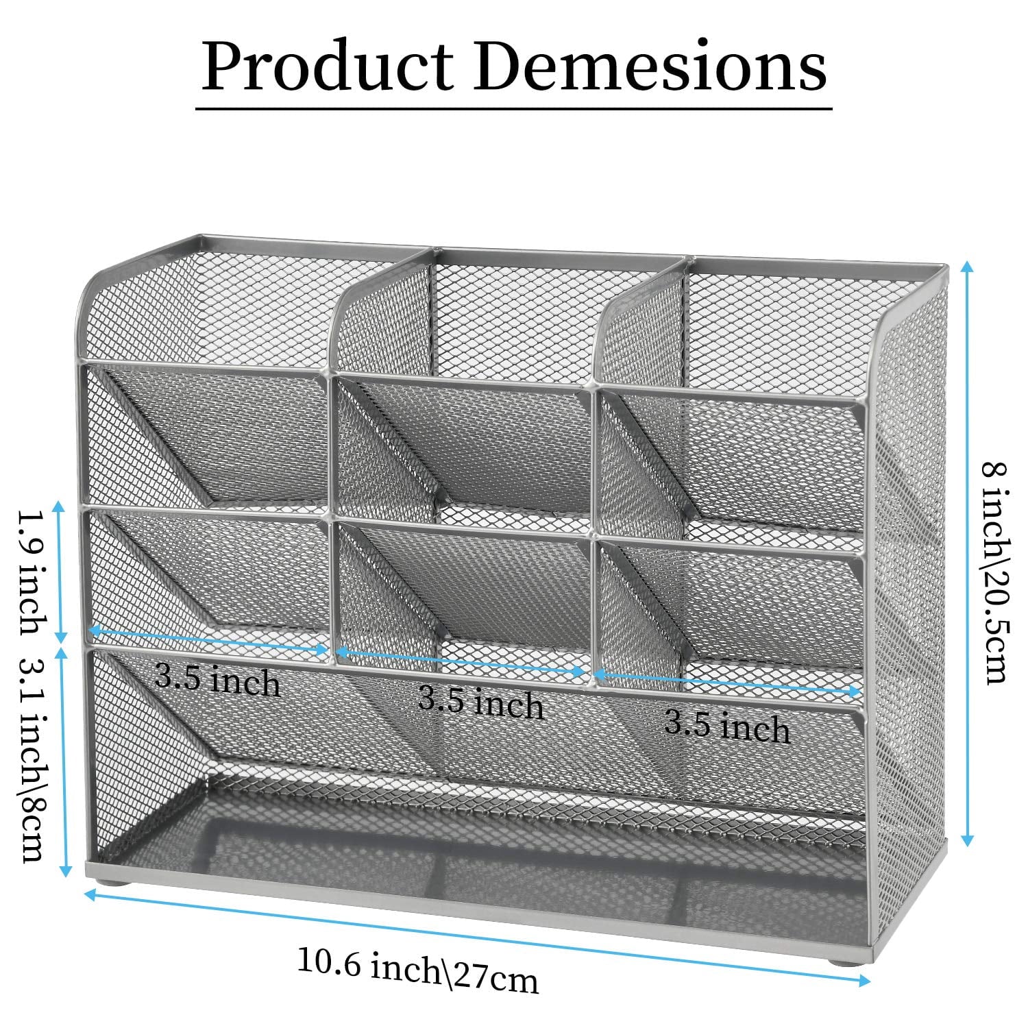 Mesh Desk Organizer, Multi-Functional Pen Holder, Pen Organizer for desk, Desktop Stationary Organizer - Image 2