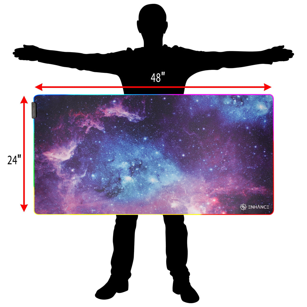 ENHANCE XXXL LED Computer Desk Mat - Illuminated 3XL Large Mouse Mat (48x24 Mouse Pad) Gaming Mouse Pad , Extended Table Desk Pad with Smoot - Image 6