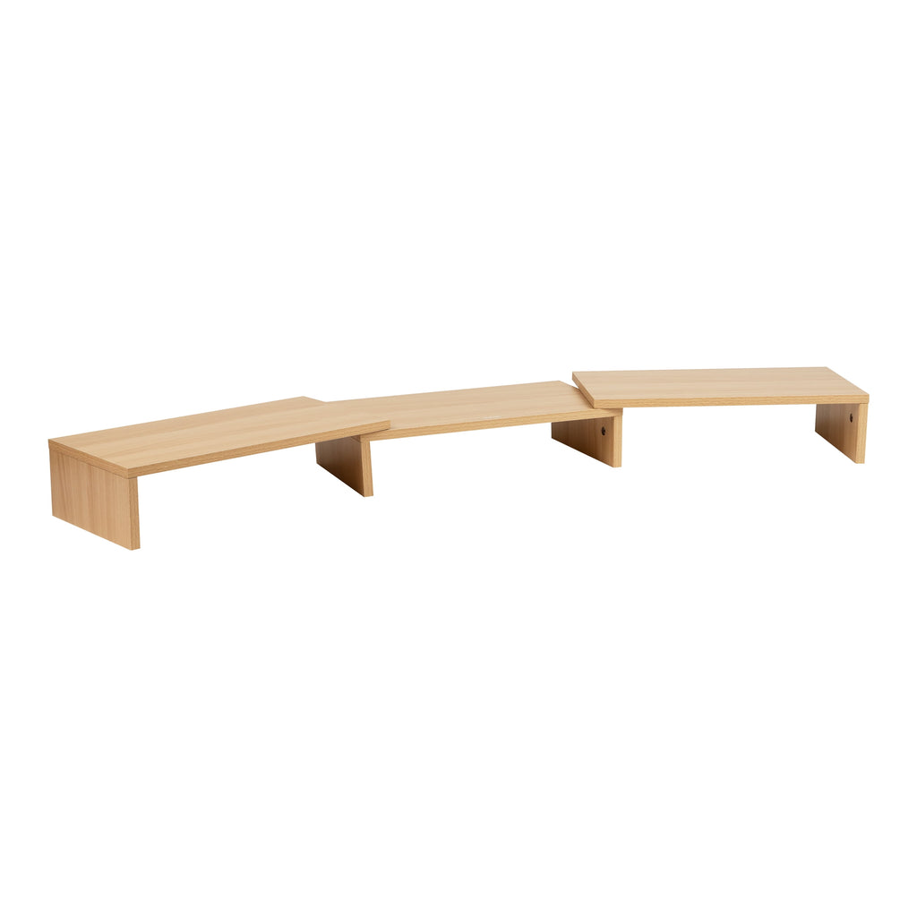 Dual Monitor Stand, Desktop Organizer, Laptop Riser, Office, MDF, 51.25"L x 9.25"W x 4.75"H, Brown - Image 6