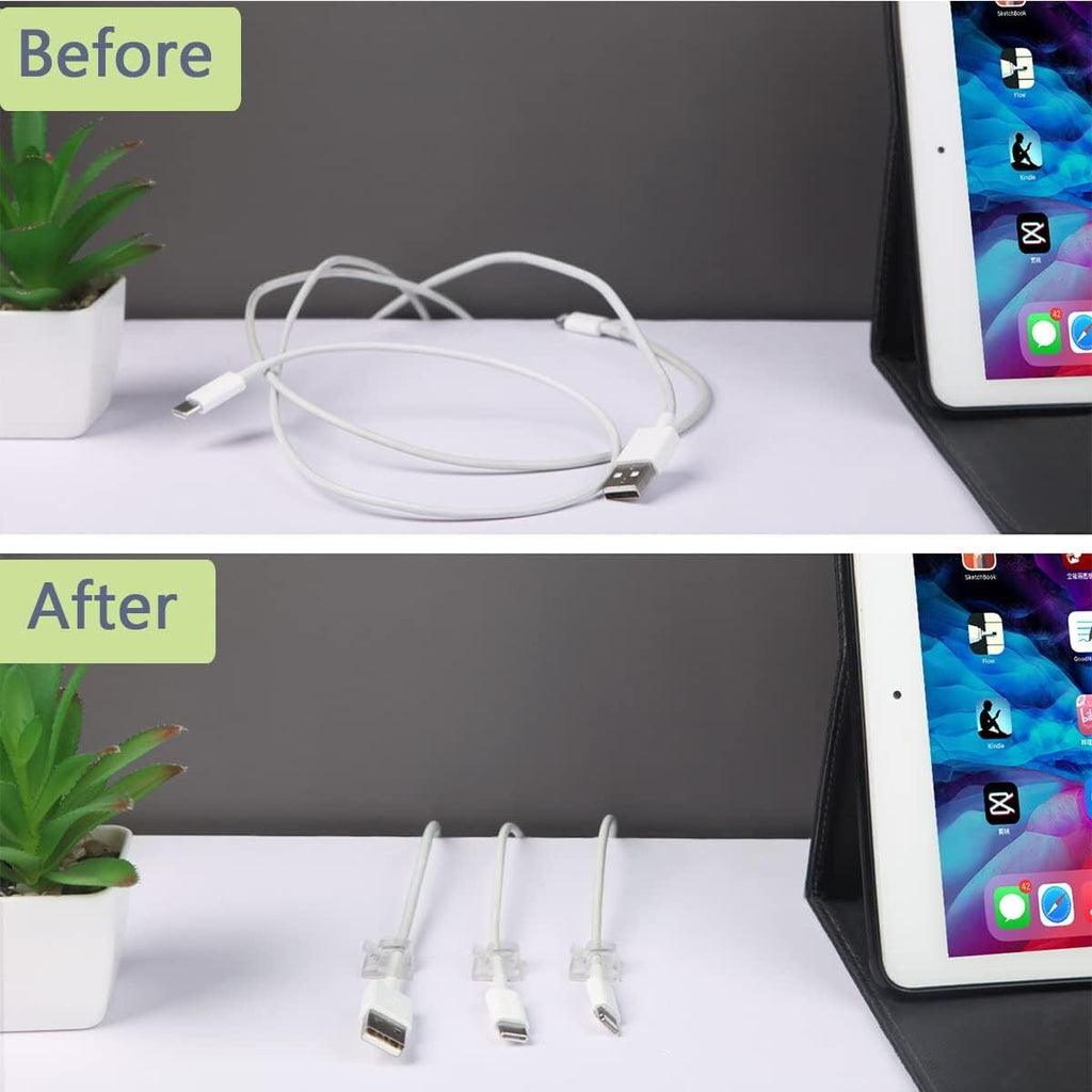 Cable Clips, Outdoor Wire Clips Adhesive Cable Hooks Cord Organizer Holder Christmas Light Clips for Desk, Wall Cable... - Image 3